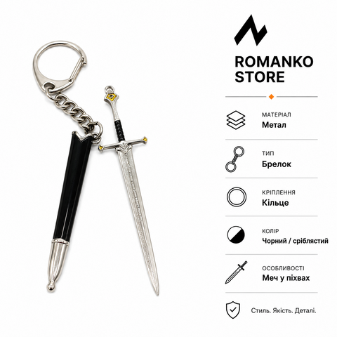 Брелок-меч у піхвах для ключів, сумки або рюкзака 181 фото