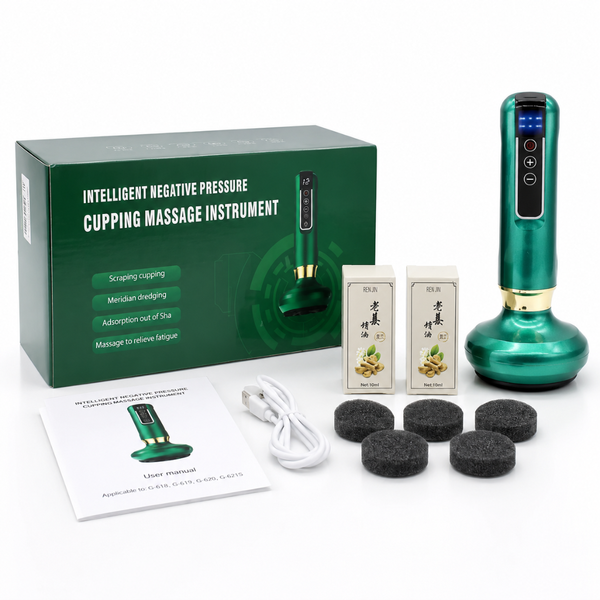 Вакуумний антицелюлітний масажер для тіла акумуляторний 6 режимів Cupping Massager зелений 190 фото
