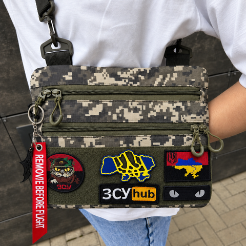 Сумка-кобура мультикам, тактическая мужская наплечная из ткани кордура &laquo;Пиксель&raquo; 098 фото