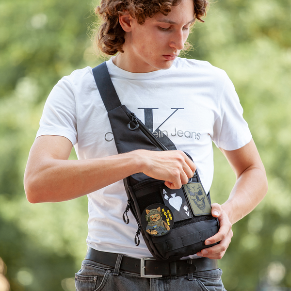 Тактична сумка Shadow Tactical Cordura 1000D з кобурою, MOLLE та патч-панеллю чорна 157 фото