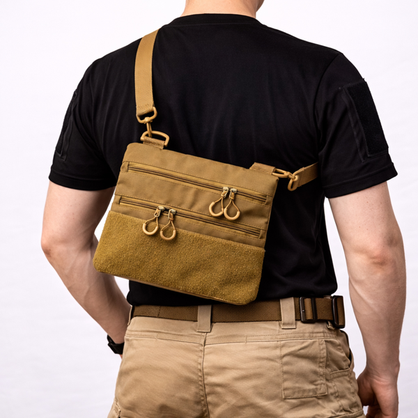 Тактична сумка кобура Cordura 1000D койот з патч-панеллю та зйомною кобурою 097 фото