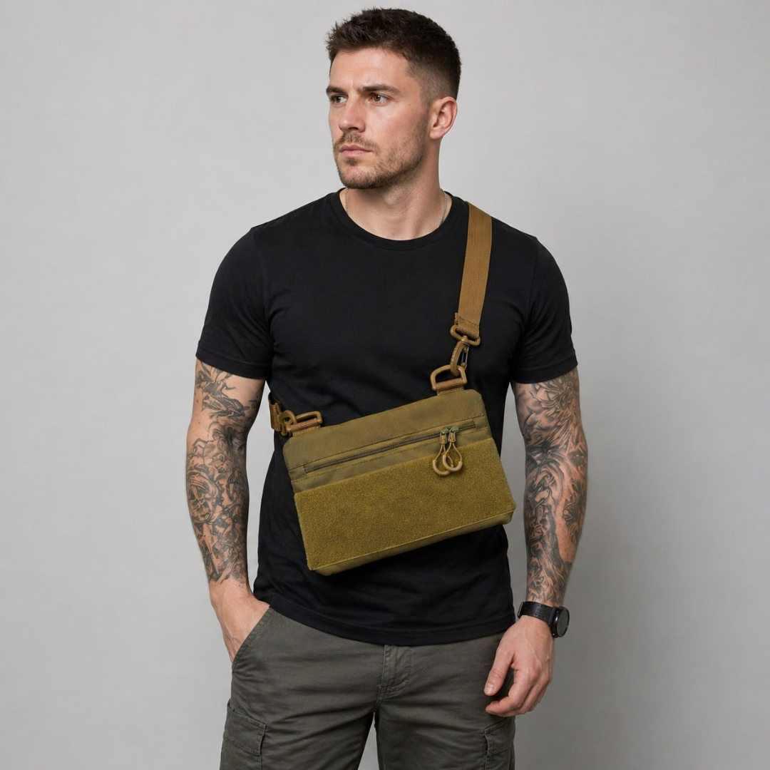 Тактическая сумка через плечо Cordura 1000D койот 30&times;18 см с патч-панелью унисекс 160 фото