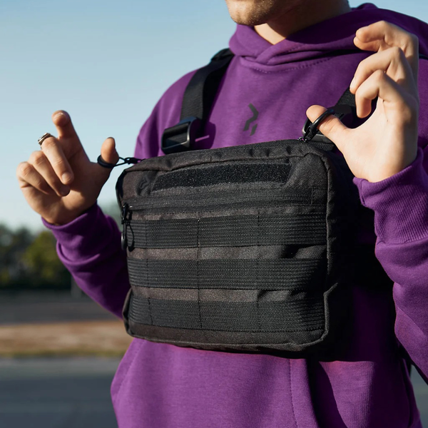 Тактична нагрудна сумка з Cordura 1000D, розгрузка чоловіча чорна 125 фото
