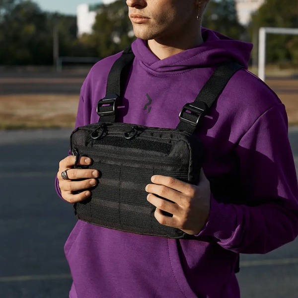Тактична нагрудна сумка з Cordura 1000D, розгрузка чоловіча чорна 125 фото