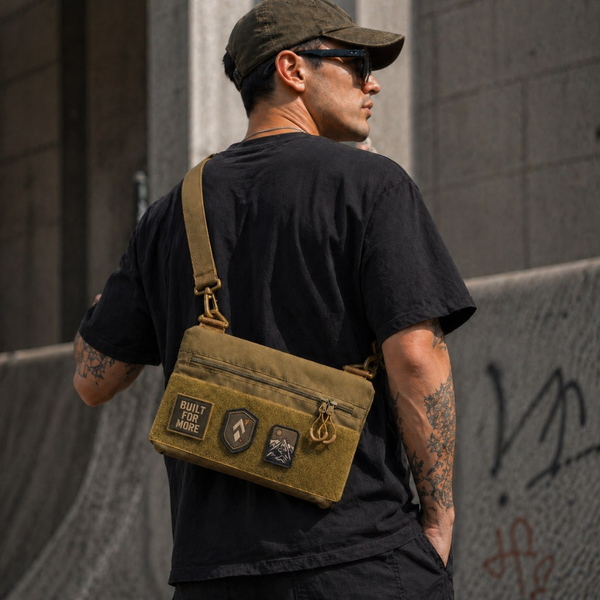 Тактична сумка через плече Cordura 1000D койот 30&times;18 см з патч-панеллю унісекс 160 фото