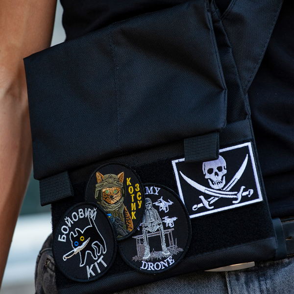Тактична сумка Cordura 1000D чорна 30&times;25 см з патч-панеллю та зйомною кобурою 161 фото