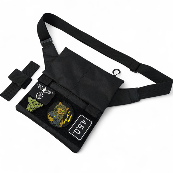 Тактична сумка Cordura 1000D чорна 30&times;25 см з патч-панеллю та зйомною кобурою 161 фото