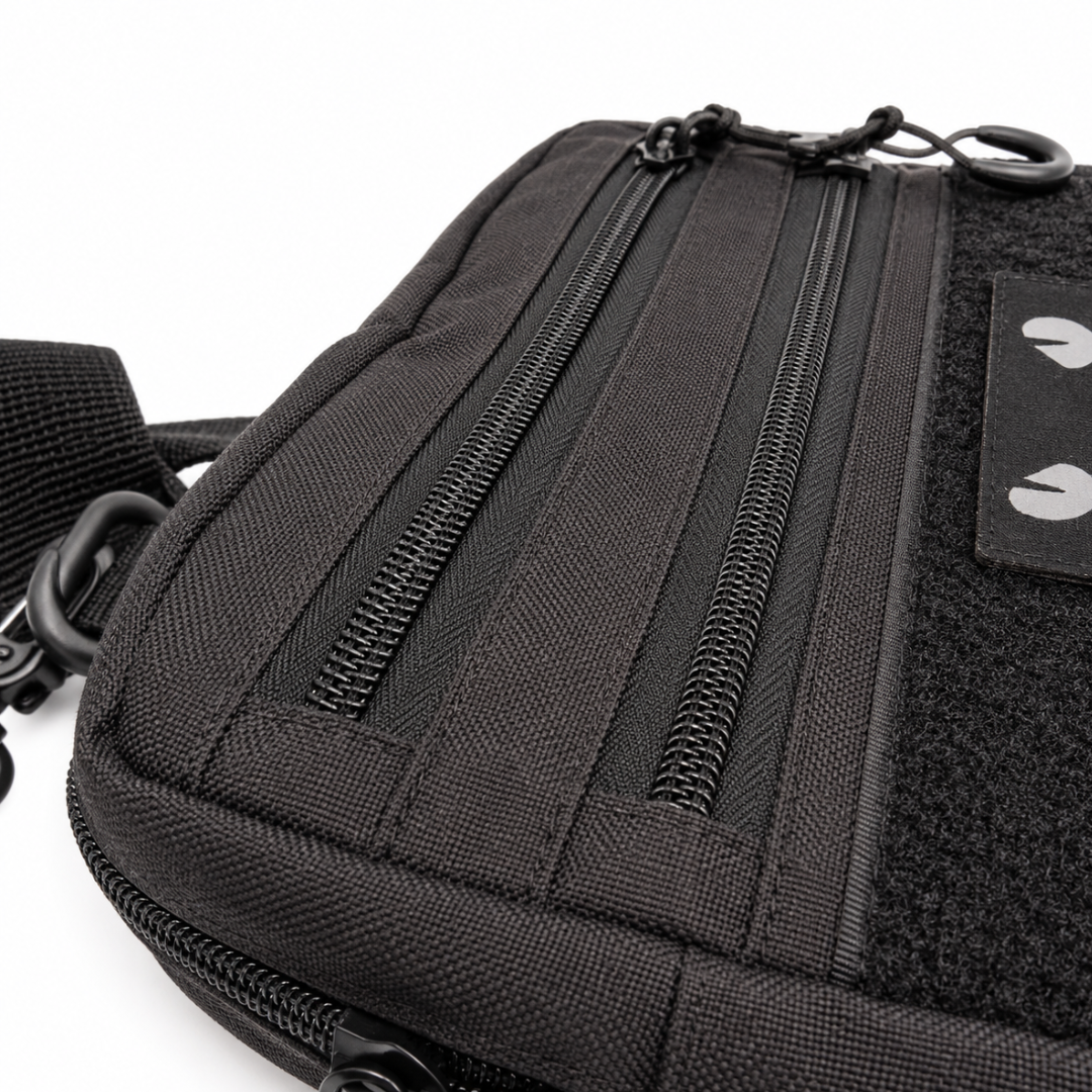 Тактическая сумка для патчей Cordura 600D &mdash; 5 карманов, мессенджер черный из ткани 129 фото