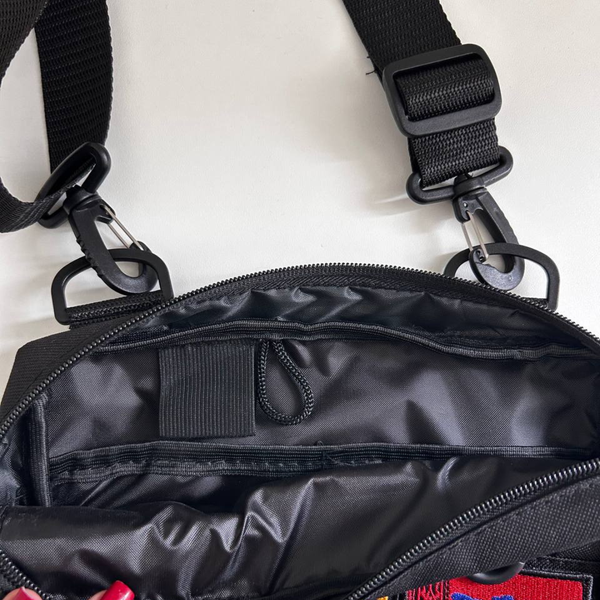 Тактическая сумка для патчей Cordura 600D &mdash; 5 карманов, мессенджер черный из ткани 129 фото