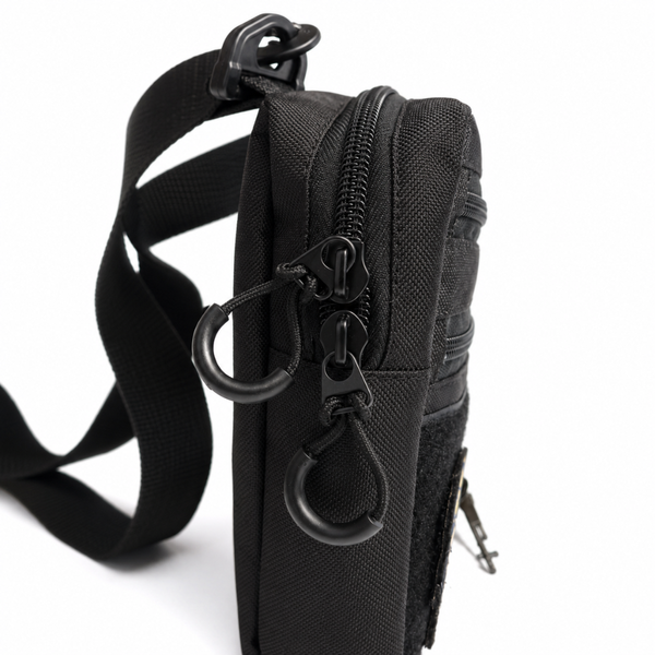 Тактическая сумка для патчей Cordura 600D &mdash; 5 карманов, мессенджер черный из ткани 129 фото
