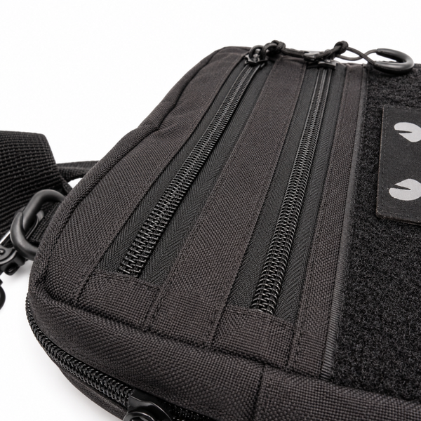 Тактическая сумка для патчей Cordura 600D &mdash; 5 карманов, мессенджер черный из ткани 129 фото